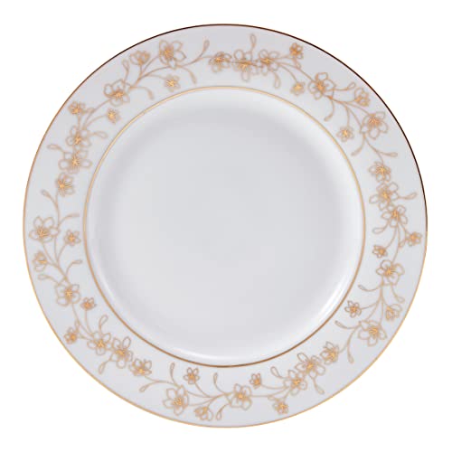 Mikasa Floral Metallic Gold 32 Piece Dinnerware Set, Service For 8, White