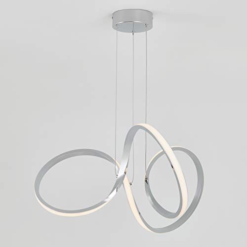 Artika Swirl Integrated LED Pendant, Chrome, Silver