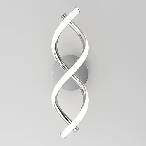 artika DNA 12W LED Modern Wall Sconce Light, Chrome Finish, Ideal for Bathroom, Living Room, Bedroom, Hallway - 850 Lumens, 3500 Kelvin, Made of Aluminum, No Bulb Required