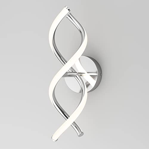 artika DNA 12W LED Modern Wall Sconce Light, Chrome Finish, Ideal for Bathroom, Living Room, Bedroom, Hallway - 850 Lumens, 3500 Kelvin, Made of Aluminum, No Bulb Required