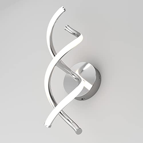 artika DNA 12W LED Modern Wall Sconce Light, Chrome Finish, Ideal for Bathroom, Living Room, Bedroom, Hallway - 850 Lumens, 3500 Kelvin, Made of Aluminum, No Bulb Required