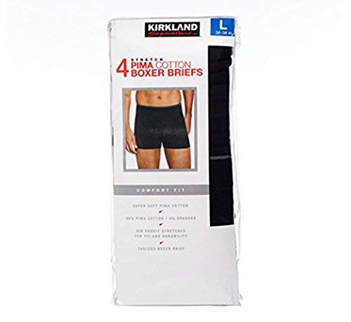 Kirkland Signature Men's Boxer Brief, 4-Pack - Black-Gray Small
