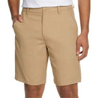 Kirkland Signature Men's Performance Shorts in khaki color, perfect for active wear and casual outings.
