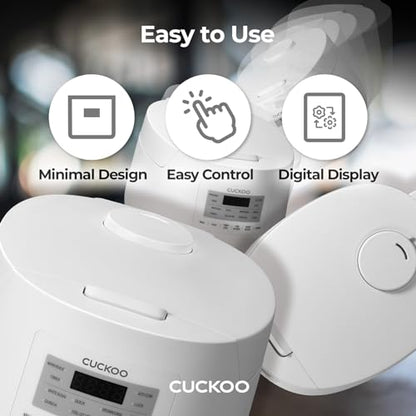 CUCKOO 6-Cup / 1.5 Qt. (Uncooked) Micom Rice Cooker and Warmer, Steamer basket, 11 Operating Modes: White Rice, Brown Rice & More, Nonstick Inner Pot, Made in Korea, Small Rice Cooker, Multi Cooker, CR-0641F