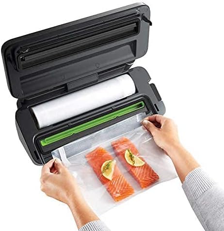 FoodSaver Vacuum Sealer Machine with 4 Settings Including Pulse and Marinate with Sealer Bags and Roll, Handheld Vaccum Sealer for Airtight Food Storage and Sous Vide, Black