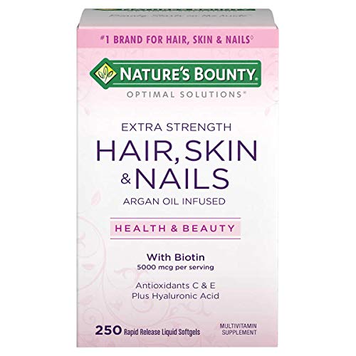 Nature's Bounty optimal solutions unflavored biotin softgels box hair, skin & nails 5000mcg