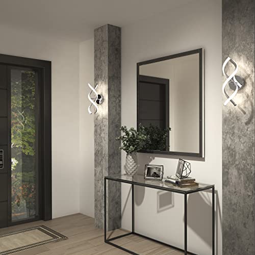 artika DNA 12W LED Modern Wall Sconce Light, Chrome Finish, Ideal for Bathroom, Living Room, Bedroom, Hallway - 850 Lumens, 3500 Kelvin, Made of Aluminum, No Bulb Required