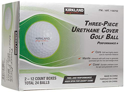 KIRKLAND SIGNATURE 3-piece Urethane Cover Golf Ball, 2-dozen, White