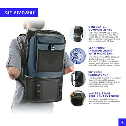 Titan Deep Freeze Welded Coolers and Welded Backpacks Leak Proof, Microban Protection, and Multi-Day Ice Retention