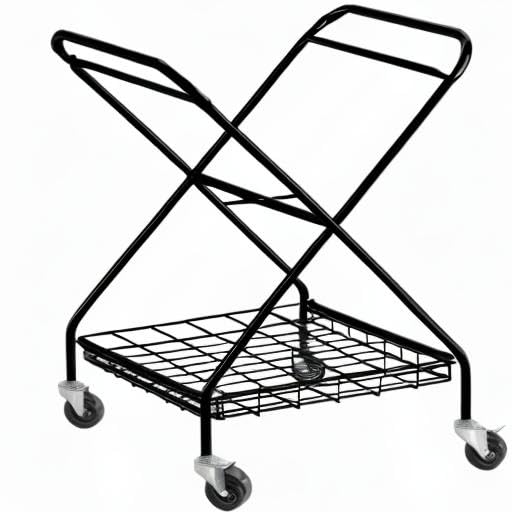 Artesa Verona Collapsible Laundry Cart with Basket, Black Large