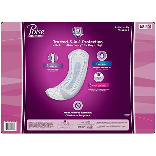 Poise Plus Ultimate Absorbency Long Pads, 108 Count