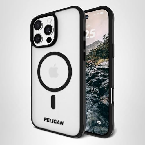 Pelican Ranger iPhone 16 Pro Max Case [Compatible with MagSafe] Rugged Magnetic Phone Case with 12ft Military-Grade Drop Protection - Heavy Duty Phone Cover for iPhone 16 Pro Max - Frosted Clear
