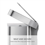 simplehuman 58 Liter / 15.3 Gallon Rectangular Dual Compartment Recycling Step, Brushed Stainless Steel with Soft-Close Plastic Lid Kitchen Trash Can