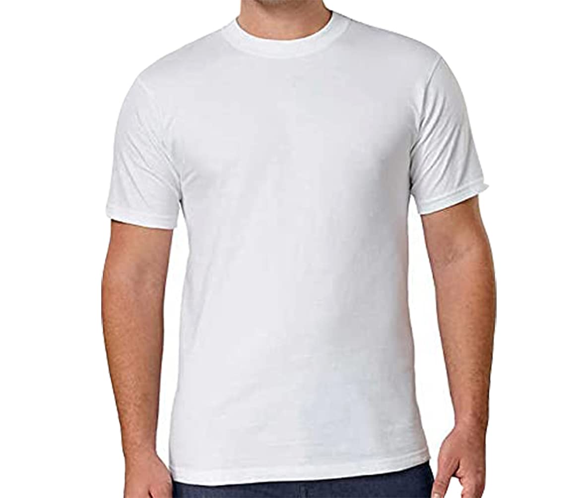 Kirkland Signature Men's Crew Neck T-Shirts 100% Cotton (Pack of 6) (White,Large)