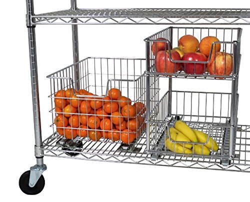 TRINITY Wire Basket w/Slides - Chrome (2-Pack)