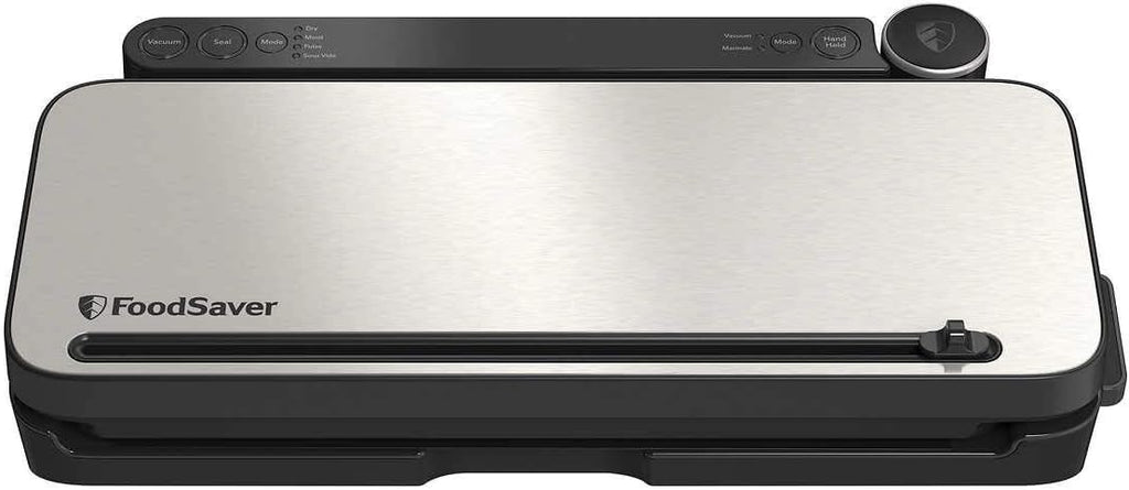 FoodSaver Vacuum Sealer Machine with 4 Settings Including Pulse and Marinate with Sealer Bags and Roll, Handheld Vaccum Sealer for Airtight Food Storage and Sous Vide, Black