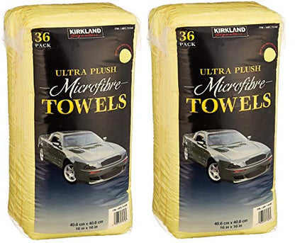 Kirkland Signature Ultra High Pile Premium Microfiber Towels, 36 Count (Pack of 2), Yellow - 713160