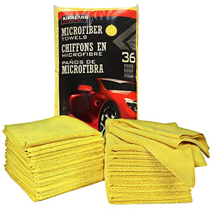 Kirkland Signature Ultra High Pile Premium Microfiber Towels, 36 Count (Pack of 1), Yellow - 713160