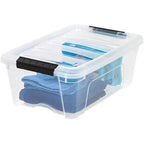 iris Buckle Up Storage Box, 12.9 Quart, Clear, 6 Count