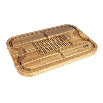 Viking Acacia Carving Board with 3-piece Carving Set