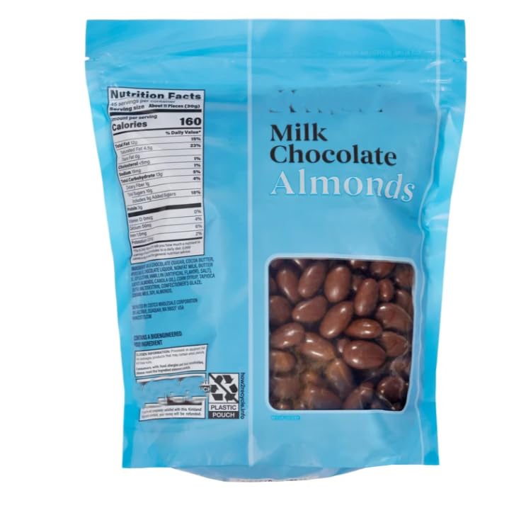 Almonds, Milk Chocolate- Kirkland Signatur'e, 3 lb by Life of style