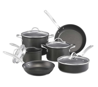 Kirkland Signature Hard Anodised Pot & Pan Cookware Set 10pc, Black, (1338395)