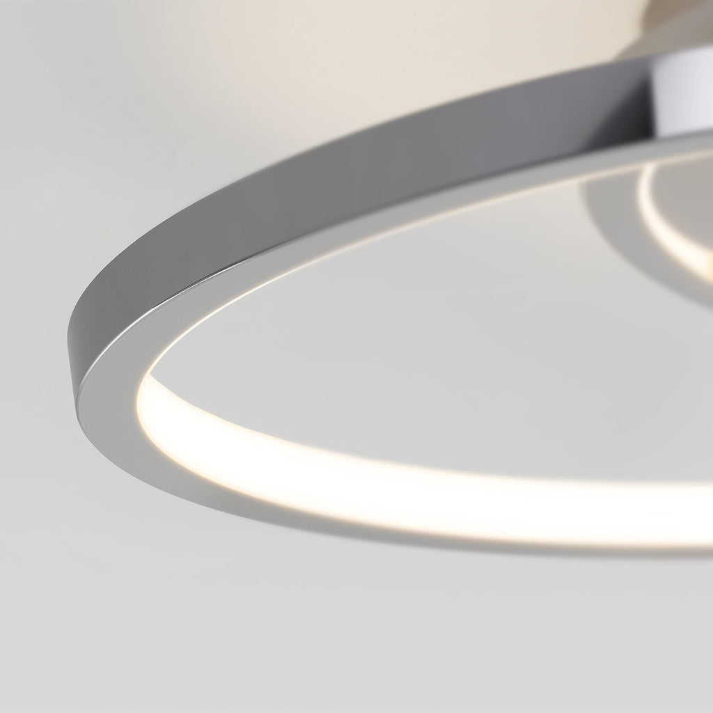 artika Salto 15W LED Modern Swirl Flush Mount Ceiling Light Fixture, Chrome - Ideal for Bedroom, Hallway, Kitchen - 1000 Lumens, 2700 Kelvin, No Bulb Required