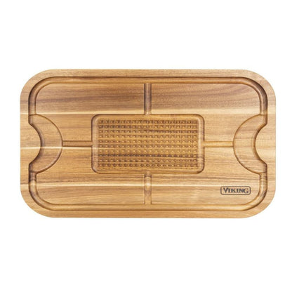 Viking Acacia Carving Board with 3-piece Carving Set