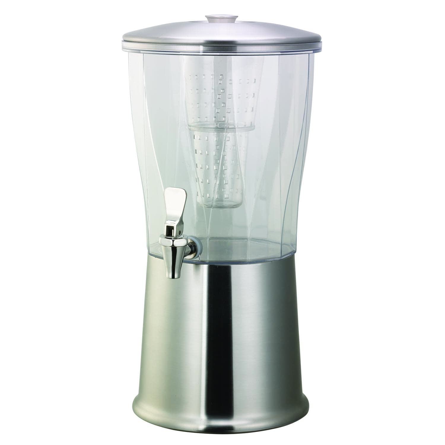 Service Ideas CBDRT3BSSS Beverage Dispenser, Round, 3 Gallon, Stainless Steel w/Infuser Tube and Stainless steel spigot, Brushed finish