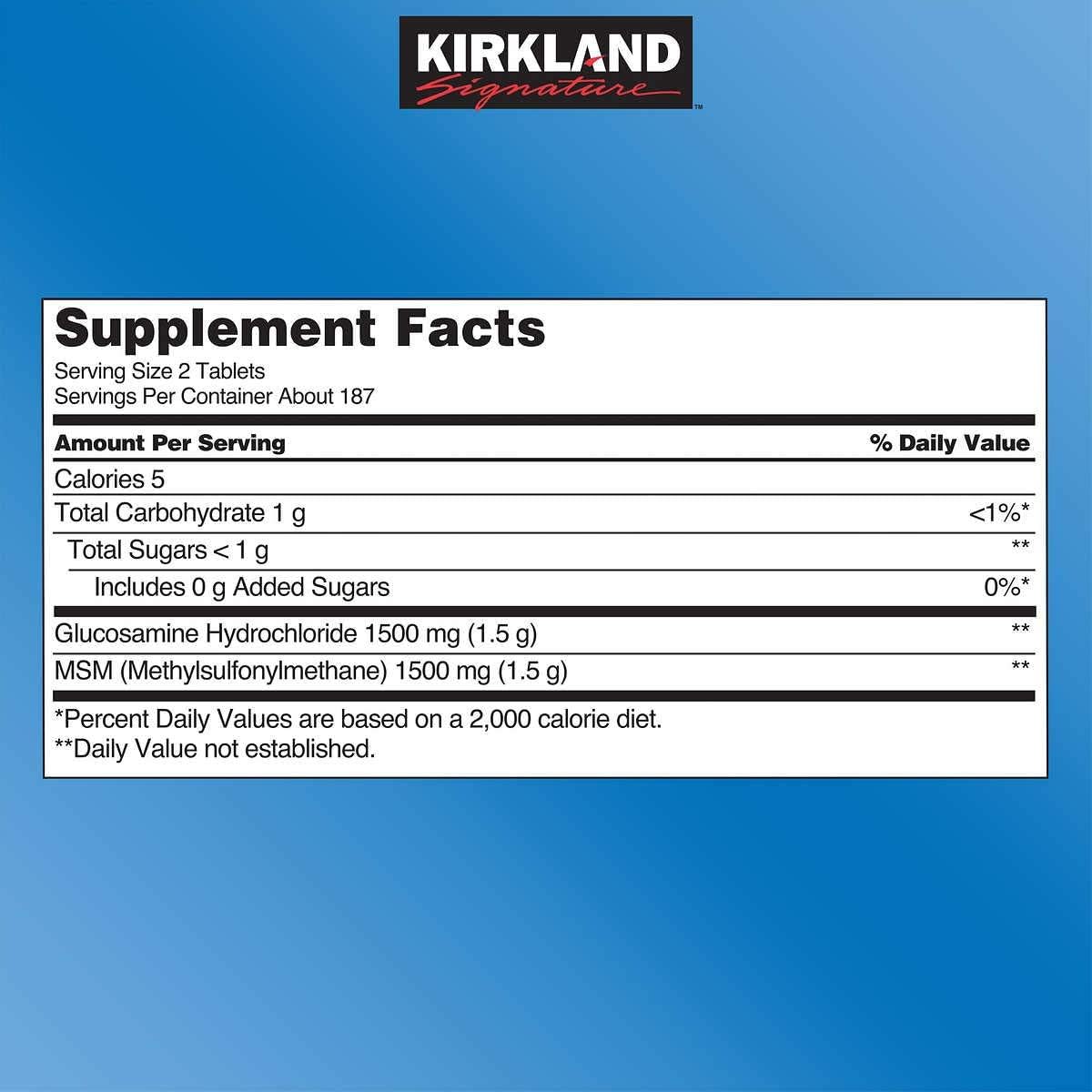 Kirkland Signature Glucosamine with MSM, 375 Tablets