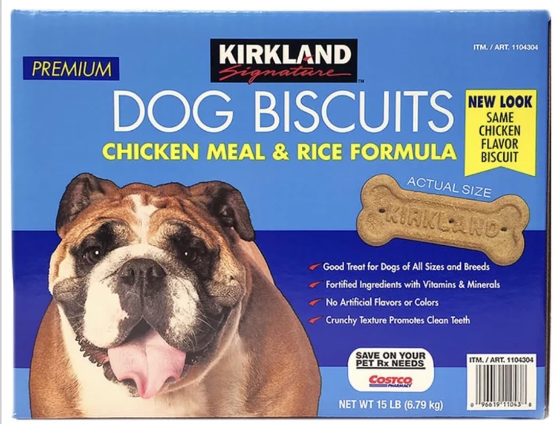 Kirkland Signature Premium Dog Biscuits Chicken Meal & Rice Formula 15 LB