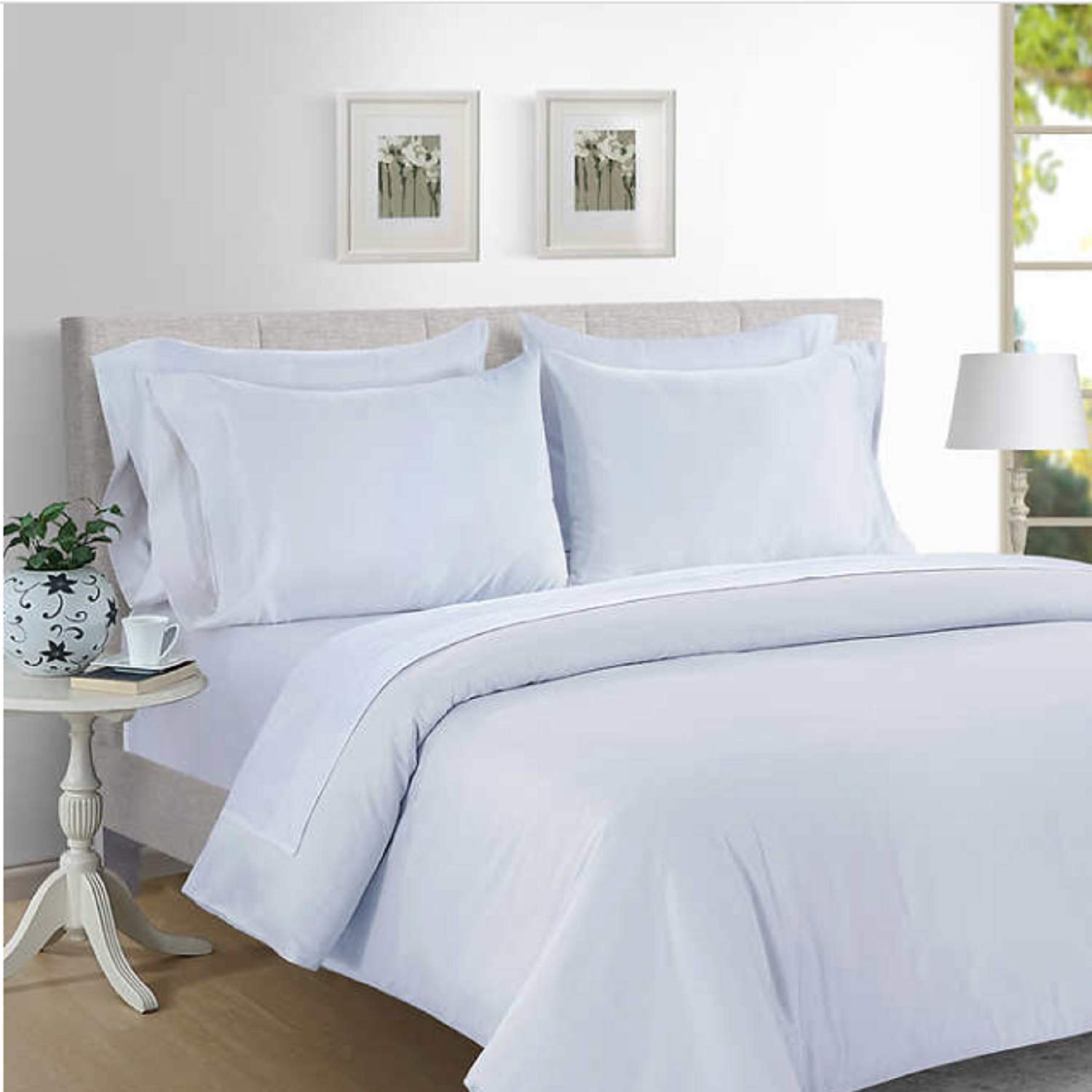 Hotel Signature Sateen 800 Thread Count Supima Cotton Sheet Set (Bright White, King)
