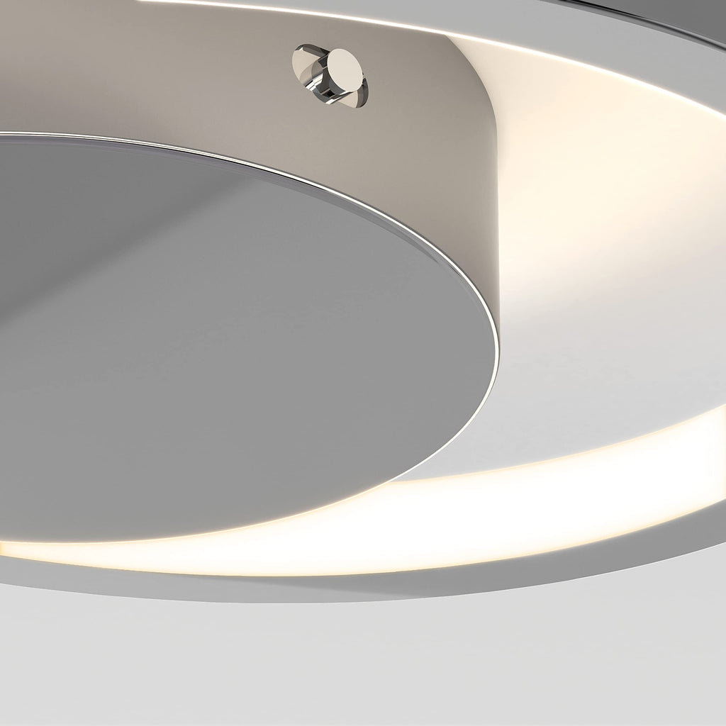 artika Salto 15W LED Modern Swirl Flush Mount Ceiling Light Fixture, Chrome - Ideal for Bedroom, Hallway, Kitchen - 1000 Lumens, 2700 Kelvin, No Bulb Required