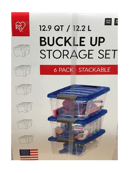 Iris Buckle Up Storage Set 12.9 Qt 6-Pack