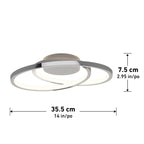 artika Salto 15W LED Modern Swirl Flush Mount Ceiling Light Fixture, Chrome - Ideal for Bedroom, Hallway, Kitchen - 1000 Lumens, 2700 Kelvin, No Bulb Required