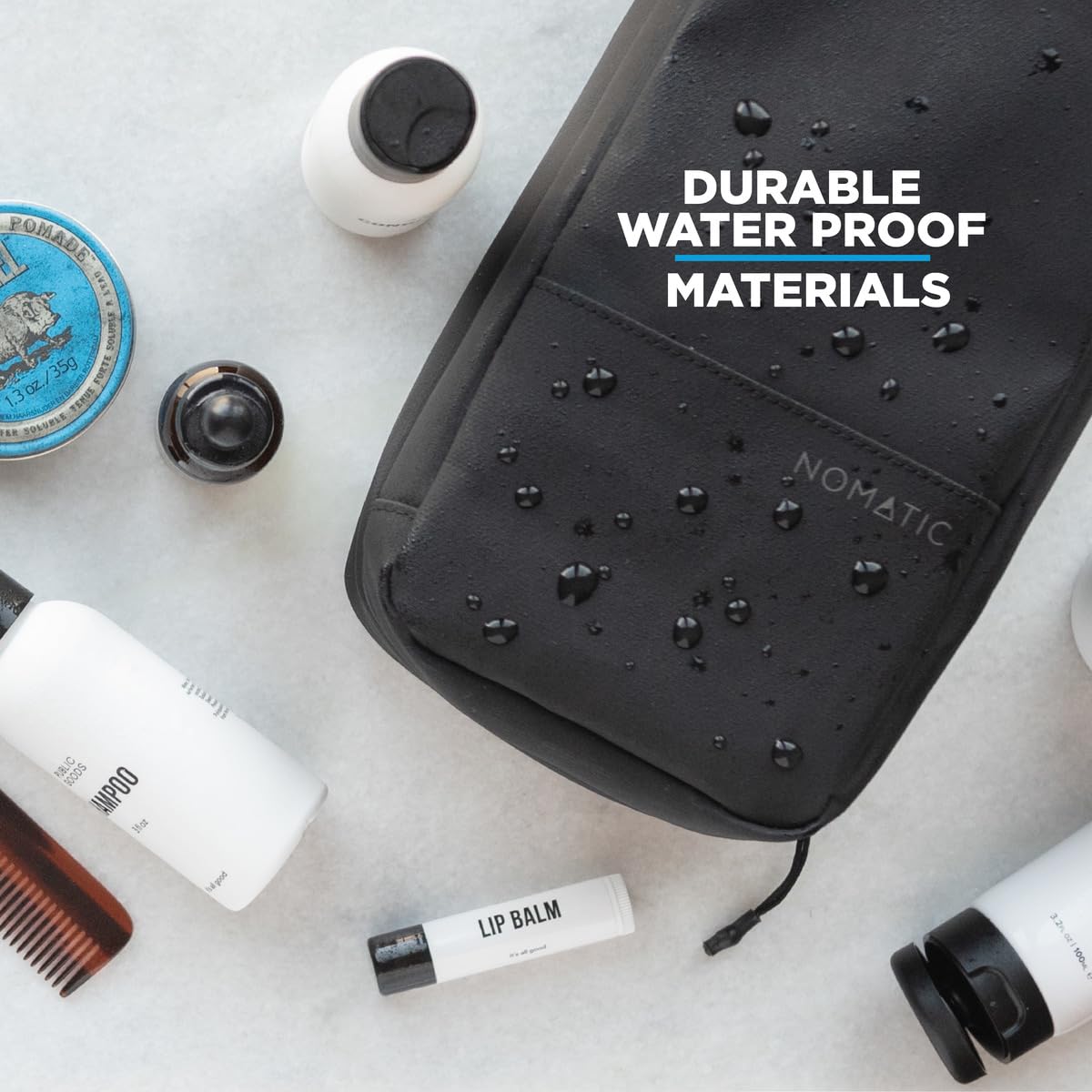 NOMATIC Toiletry Bag for Travel - Great for Travel Size Toiletries - Travel Essentials Wash Bag - Travel Makeup Bag, (Black), Large V2