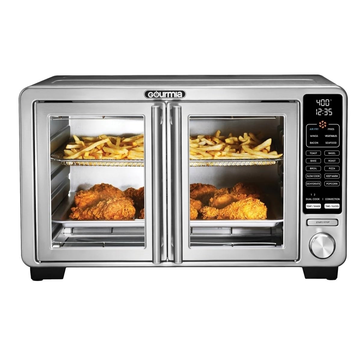 Gourmia XL Digital Air Fryer Toaster Oven with Single-Pull French Doors