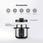 CUCKOO Pressure Cooker 10 Menu Options: Steamer, Slow Cook, Sauté, Porridge, & More, User-Friendly LED Display, Stainless Steel Inner Pot, 24 Cup / 6 Qt. (Uncooked) CMC-ZSN601F Black