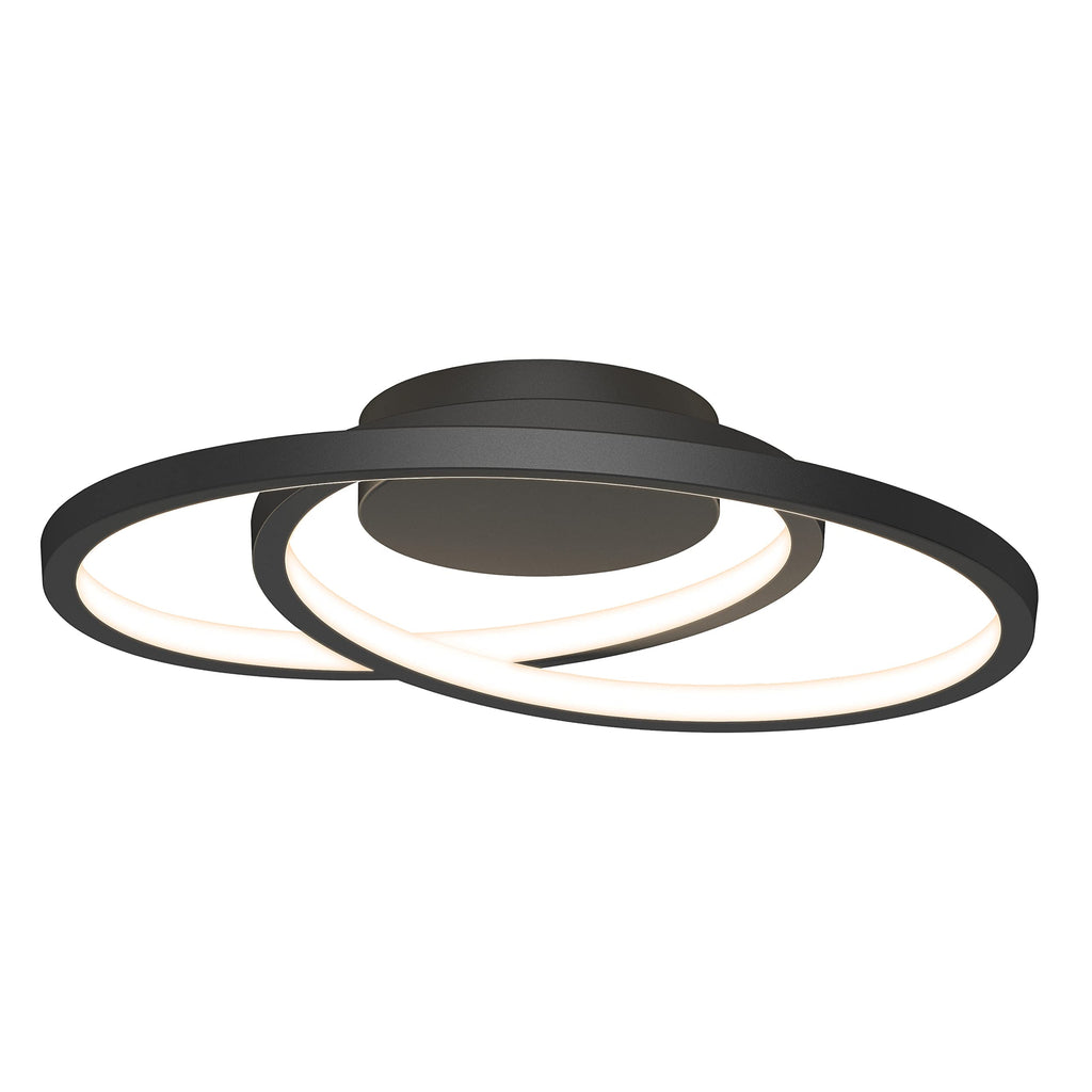 artika Salto 15W LED Modern Swirl Flush Mount Ceiling Light Fixture, Matte Black - Ideal for Bedroom, Hallway, Kitchen - 700 Lumens, 2700-3300-4500 Kelvin, No Bulb Required