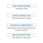 Viking Culinary 3-Ply Stainless Steel Hammered Copper Clad Cookware Set, 10 Piece, Oven Safe, Works on Electronic, Ceramic, and Gas Cooktops