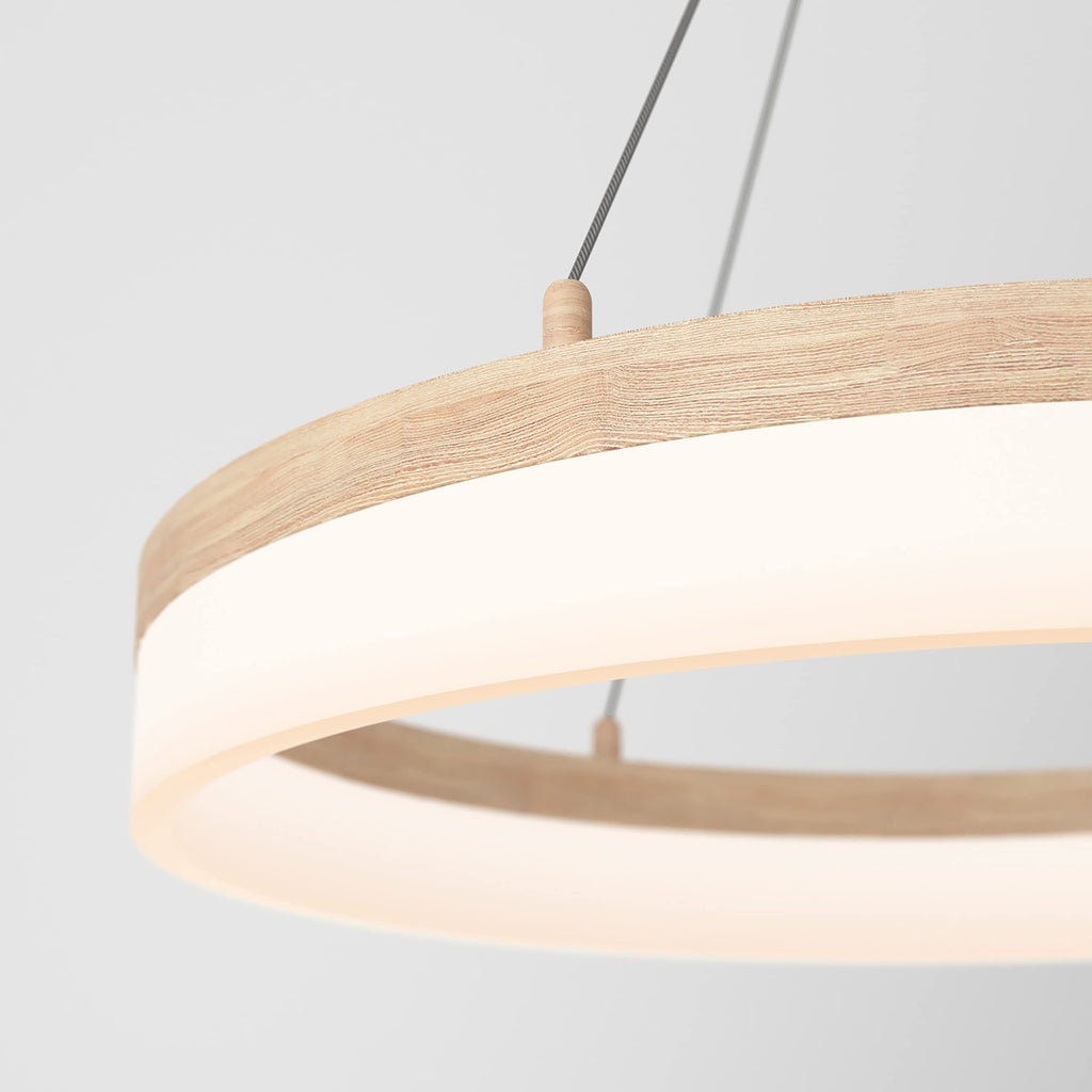 artika Optical 30W LED Pendant Light Fixture, Wood Painted Finish - Ideal for Dining Room - 2000 Lumens, Tunable White Technology 2700-3500-4500 Kelvin, No Bulb Required