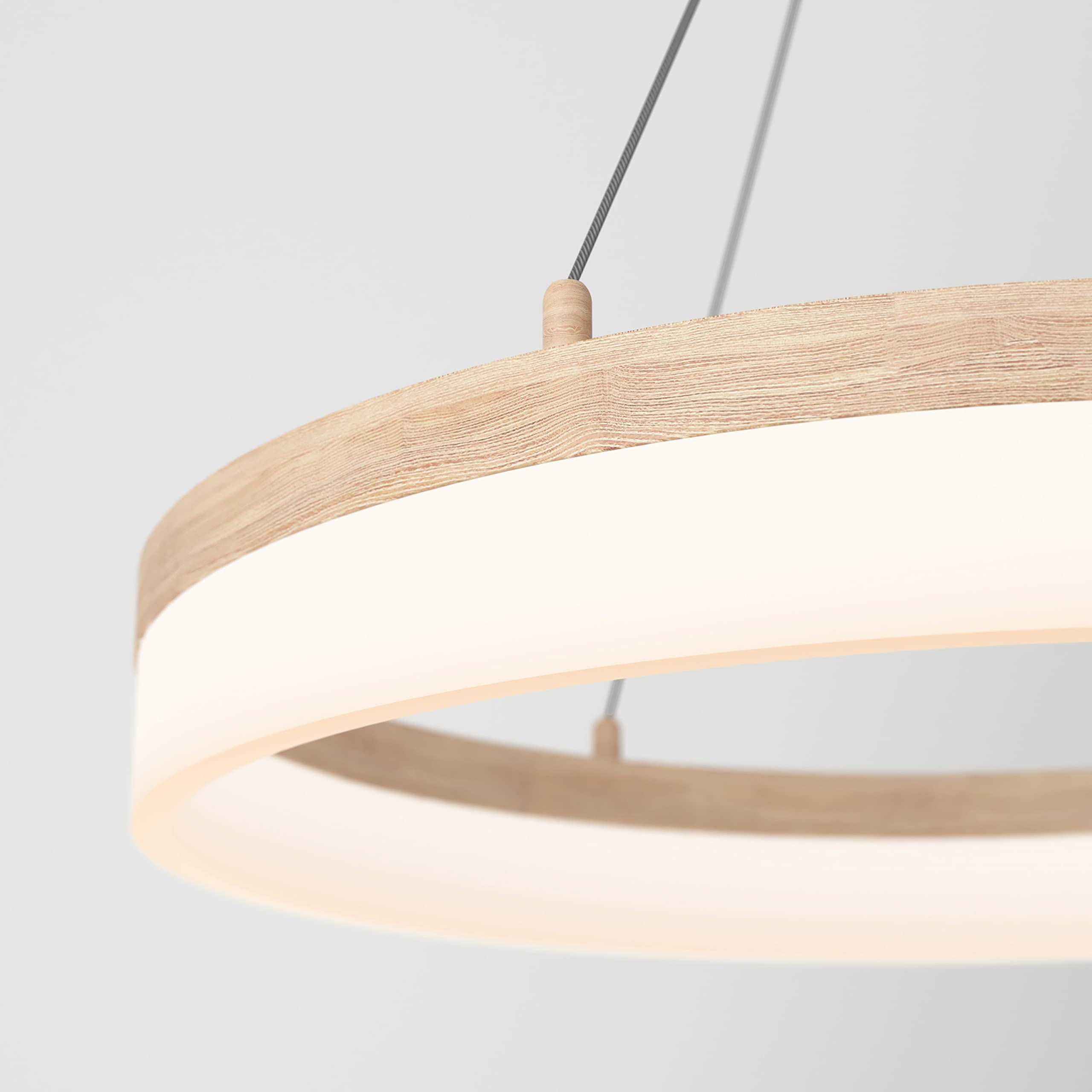 artika Optical 30W LED Pendant Light Fixture, Wood Painted Finish - Ideal for Dining Room - 2000 Lumens, Tunable White Technology 2700-3500-4500 Kelvin, No Bulb Required