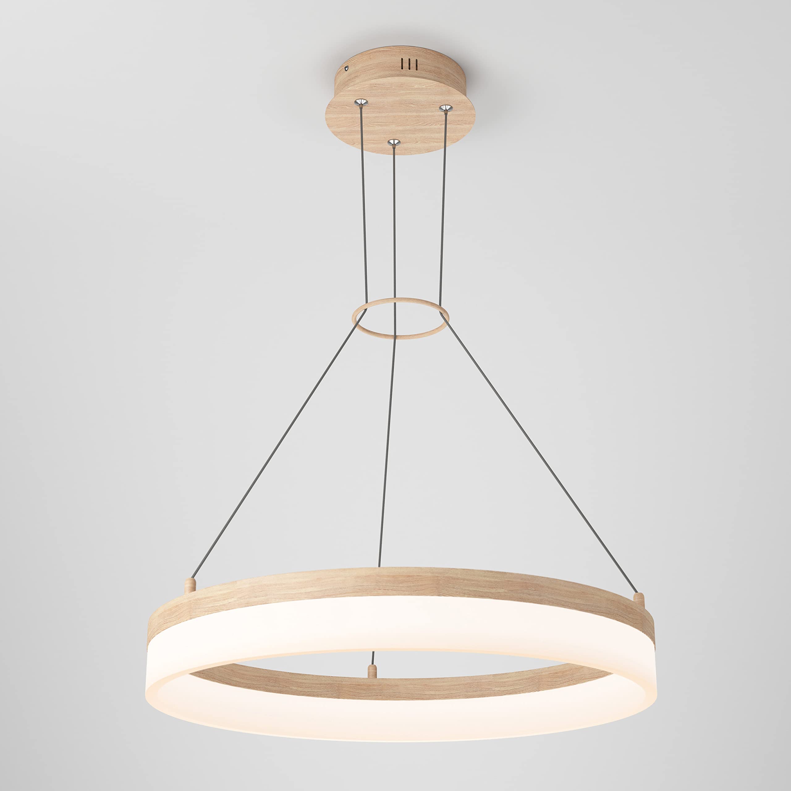 artika Optical 30W LED Pendant Light Fixture, Wood Painted Finish - Ideal for Dining Room - 2000 Lumens, Tunable White Technology 2700-3500-4500 Kelvin, No Bulb Required