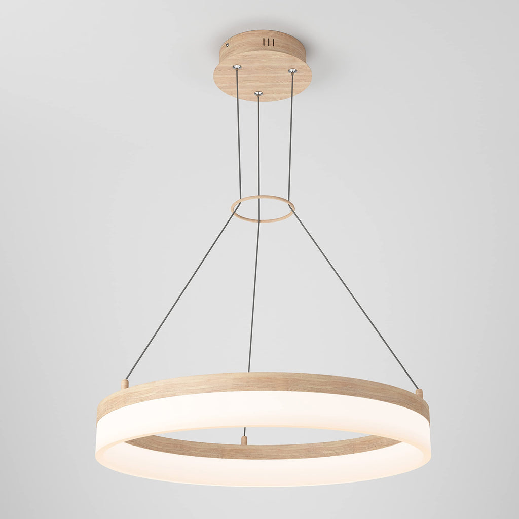 artika Optical 30W LED Pendant Light Fixture, Wood Painted Finish - Ideal for Dining Room - 2000 Lumens, Tunable White Technology 2700-3500-4500 Kelvin, No Bulb Required