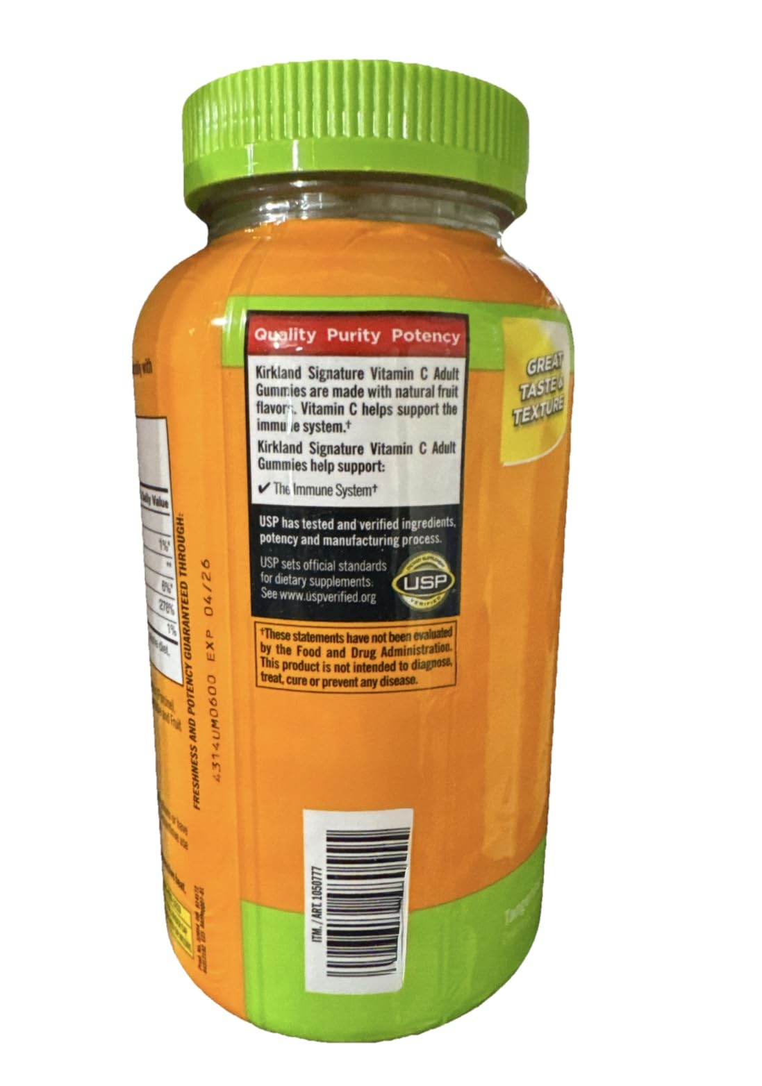 Kirkland Signature Vitamin C Adult Gummies 250 mg, 180 Count