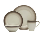Mikasa Swirl 16-Piece Dinnerware Set, Service For 4, Ombre Mocha