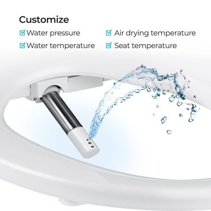 CUCKOO CBT-I1030RW |Remote Controlled Electric Bidet for Elongated Seats|Easy Installation, Instant Warm Water, Adjustable Water Pressure, Slotted, Direct Connection Water Supply, Powder coated, White