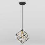 artika Imperium 25W 1-Light Modern Mid-Century Pendant Light Fixture, Black and Gold Finish - Geometric Kitchen Island Light, Made of Steel, Bulb Not Included