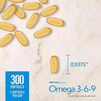 Presca Omega 3-6-9 Dietary Supplement (325 ct.) - Promote Visual Function and Eye Health - Support Heart, Cardiovascular Health, Healthy Skin, Hair and Overall Health (Omega 3-6-9)