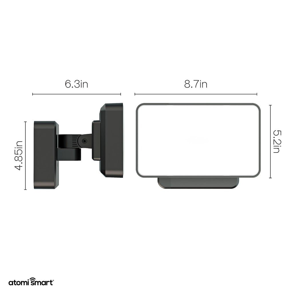 Atomi Smart WiFi LED Floodlight—2300 Lumens, Dimmable, Premium Aluminum Construction, IP65 All-Weather, Tunable White, Color Changing, Works with Voice Control